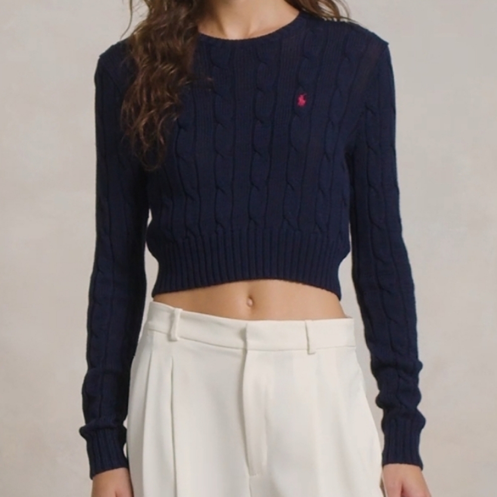 Ralph Lauren Cable Knit Cropped Sweater L